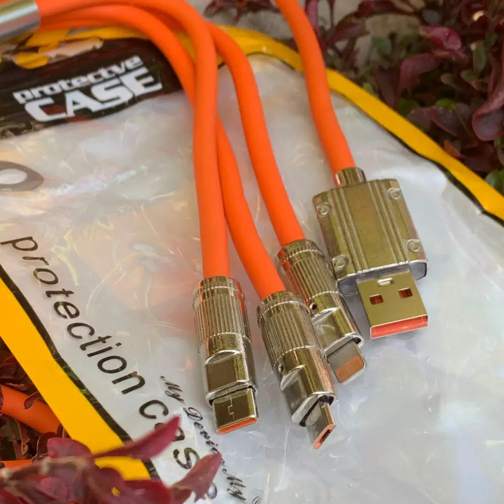 3 in 1 mobile charging data cable fast charging with night mode lights - Data cable