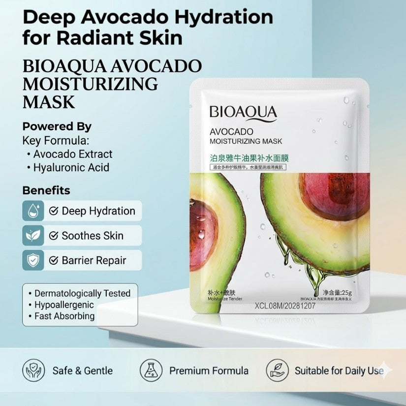 Bioaqua Avocado Moisturiserizing Mask Moisture, tenderness
