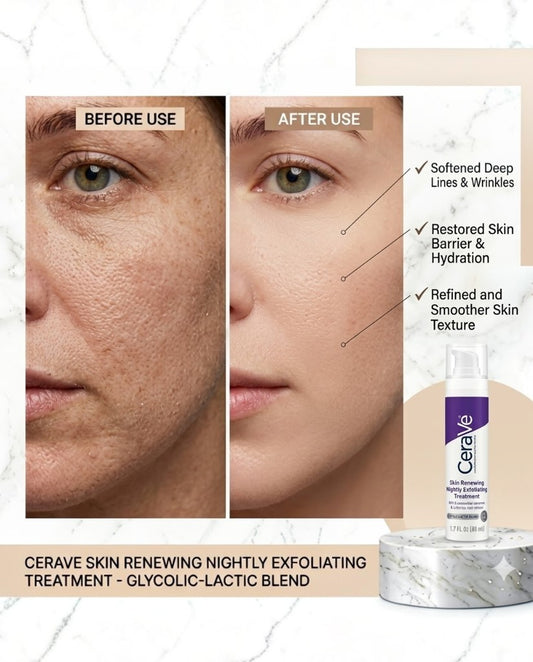 CeraVe Skin Renewing Nightly Treatment 50ml – Fights Wrinkles, Restores Radiance, Boosts Overnight Repair