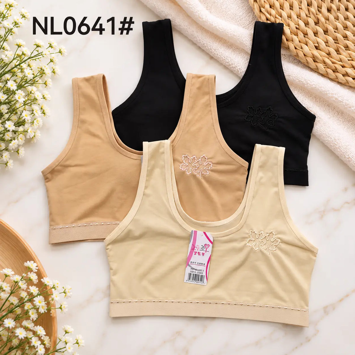Women's Soft Cotton Non-Wired Sports Bra for Everyday Comfort code NLO641