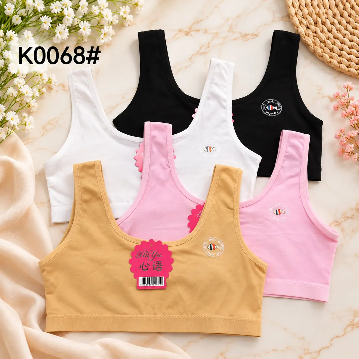 Women's Soft Cotton Non-Wired Sports Bra for Everyday Comfort code K0068