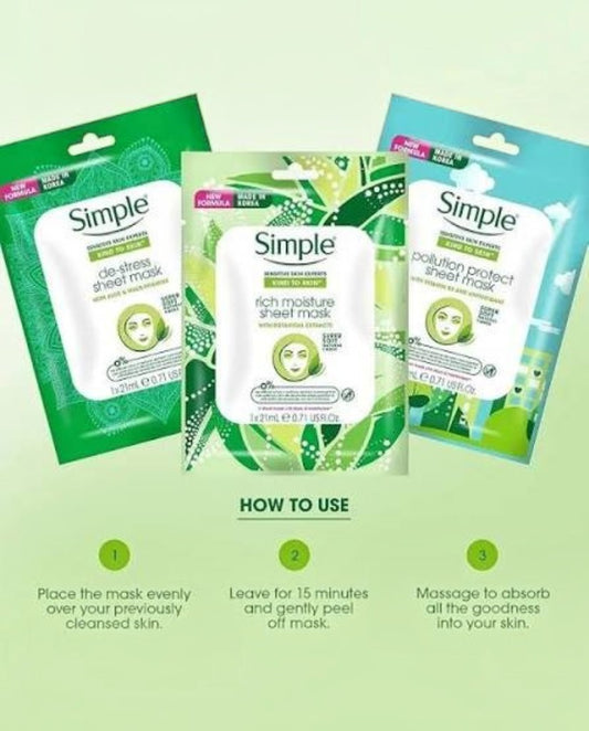 Simple Face Sheet Mask Made In Korea