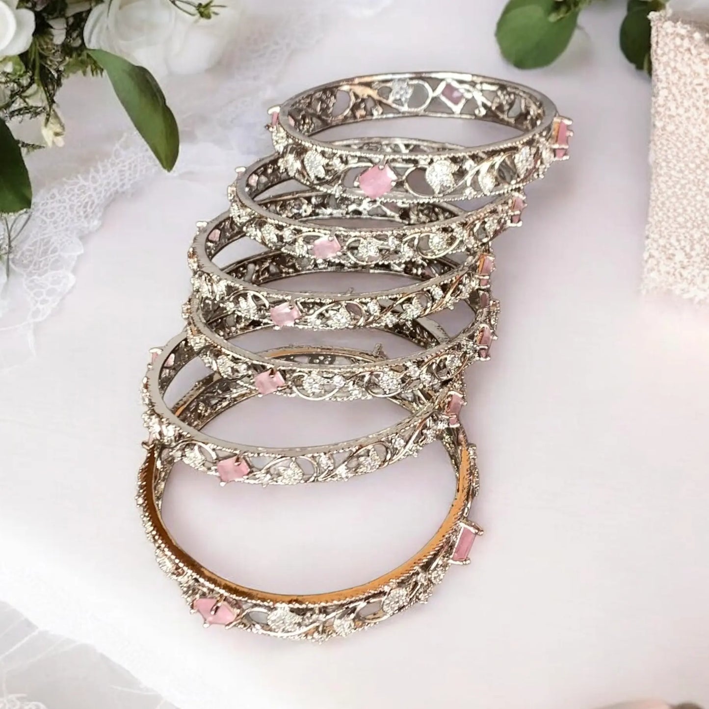 set of 6 fancy bangles