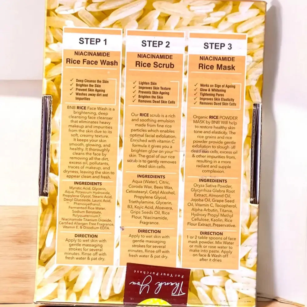 BNB Rice Brightening Glow Kit - facial kit