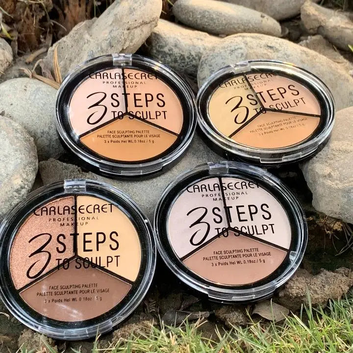 Carla Secret 3 Step To Face Sculpt Palletes - concealer and bronzer