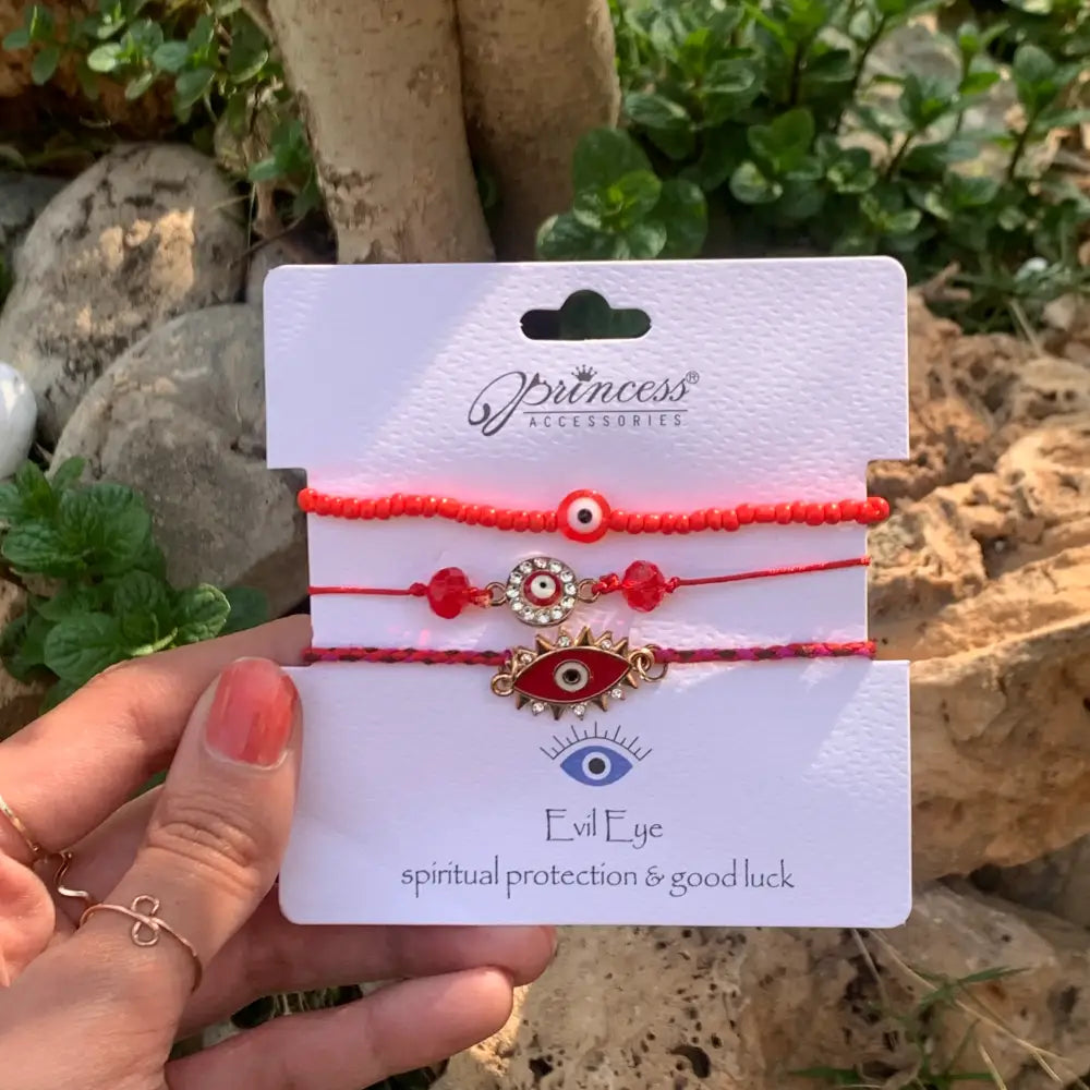 evil eye truple layer bracelet set