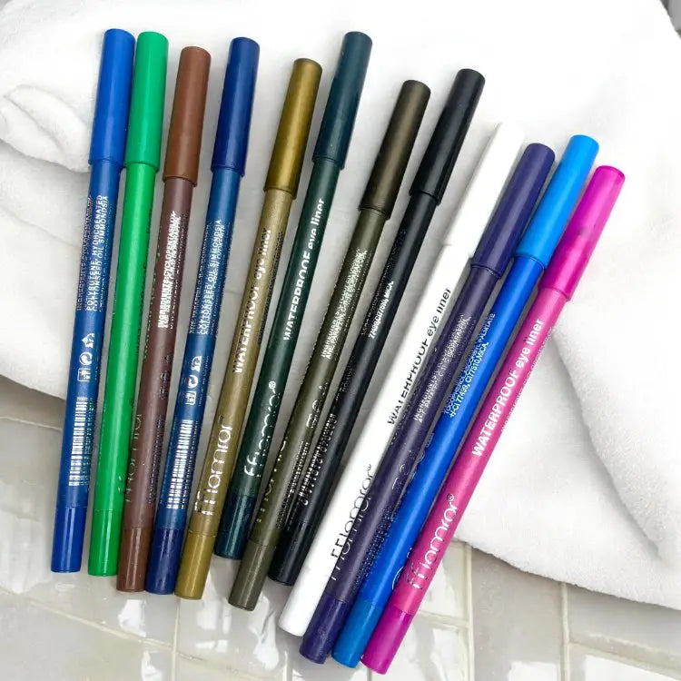 ffiomror Waterproof Multi Color Eye Liner Pack Of 12 - Eyeliner
