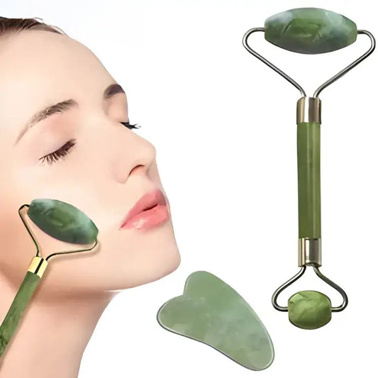 FLFWLASS Facial Stone Roller & Massager Guasha - Jade roller