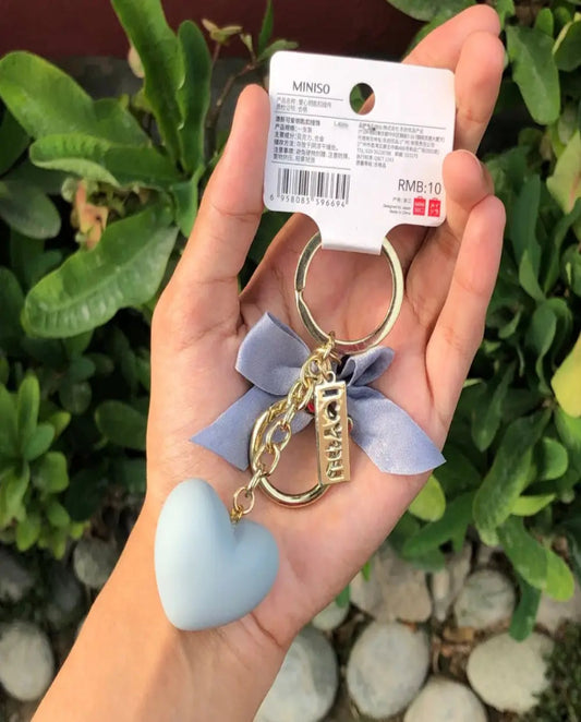 I love you Heart key chain - Gray - Key chain