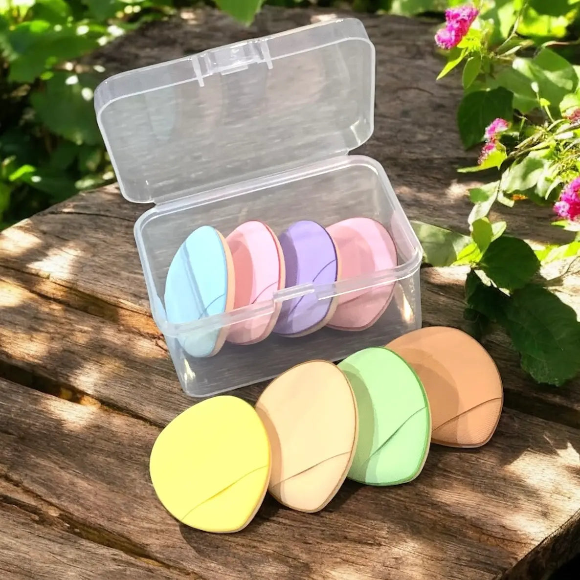 mini powder puffs.