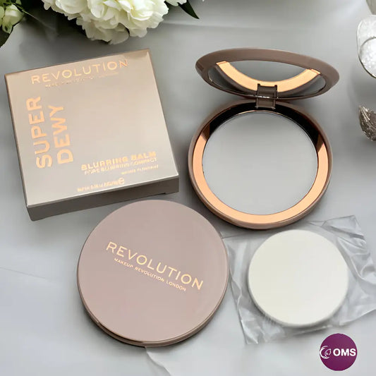 Revolution Super Dewy Blurring Balm Pore Blurring Compact - makeup setting powder