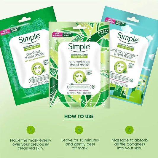 Simple Face Sheet Mask Made In Korea - face sheet mask
