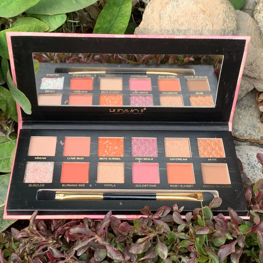 Hdamoji twelve color eyeshadow palette |glitter|shimmer|matte|powder