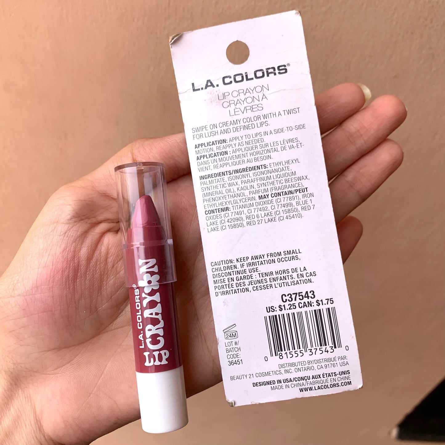 L.A. Colors Lip Crayon Groovy Pink