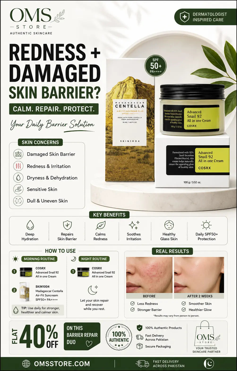 COSRX Snail 92 + SKIN1004 SPF50+ Skin Barrier Repair Duo