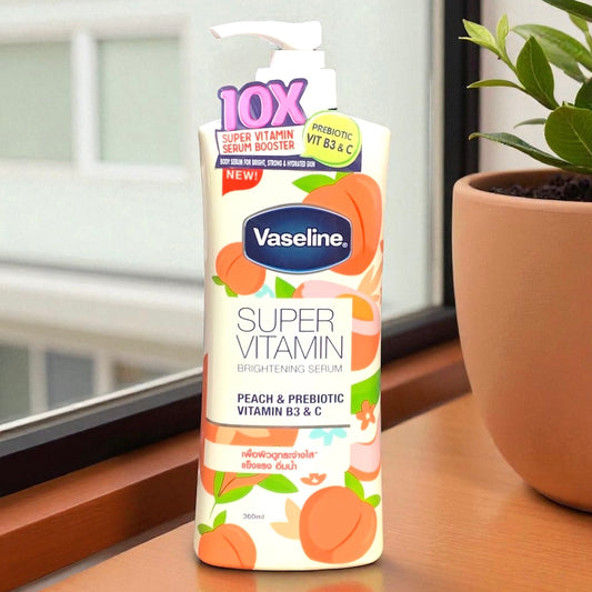 Vaseline Super Vitamin Brightening Serum Peach & Prebiotic Vitamin B3&C 360 ml