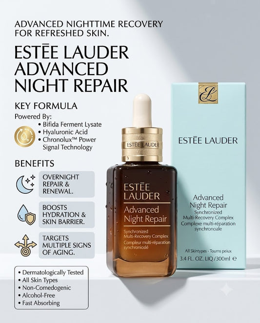 Estee Lauder Advanced Night Repair Serum 100ml – Anti-Aging, Hydrating, Glow-Boosting Skincare Essential.