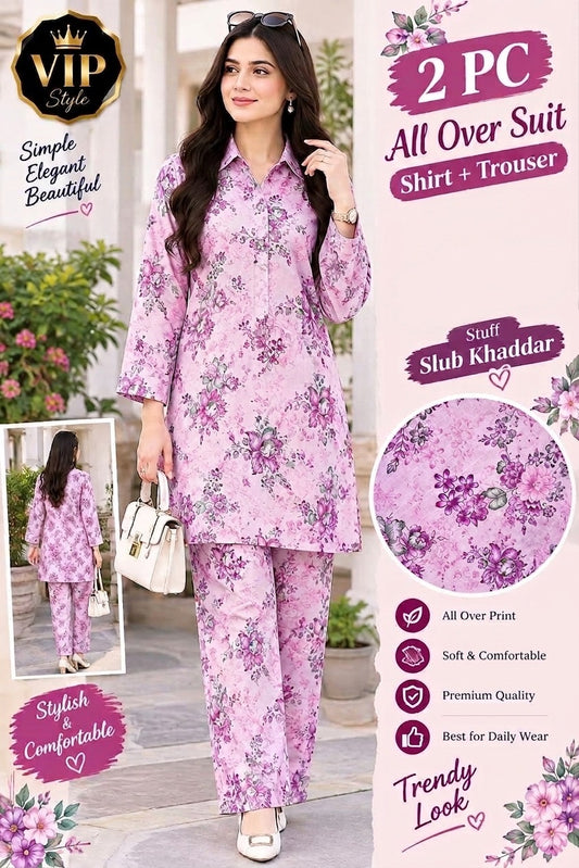 2 Pc All Over Stuff Slab Khaddar