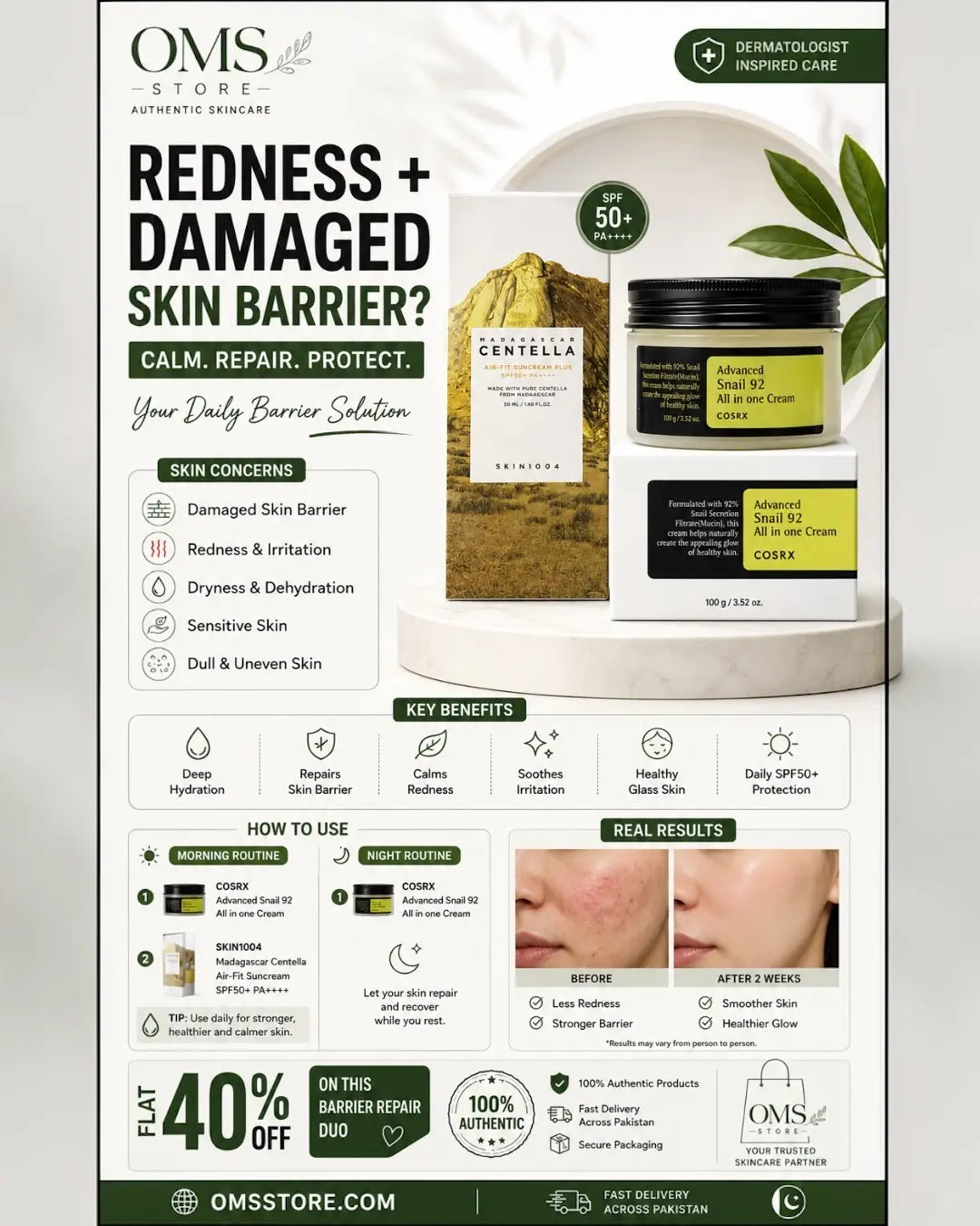 COSRX Snail 92 + SKIN1004 SPF50+ Skin Barrier Repair Duo