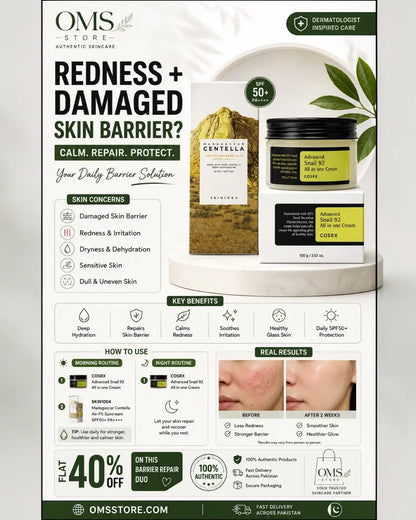 COSRX Snail 92 + SKIN1004 SPF50+ Skin Barrier Repair Duo