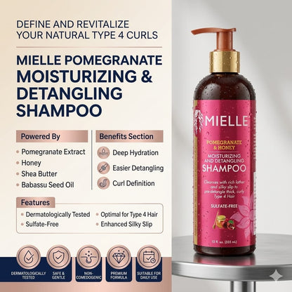 MIELLE Pomegranate & Honey Sulfate Free Shampoo 355ml