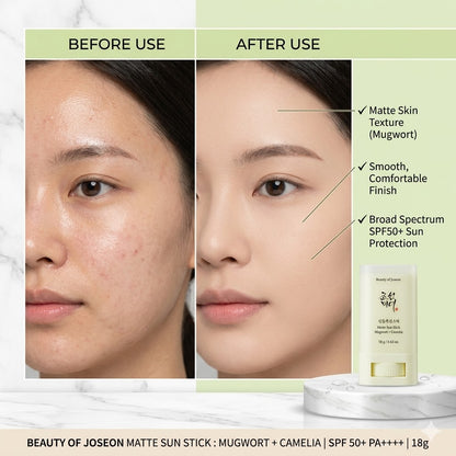 Beauty Of Joseon Matte Sunblock Stick Mugwort+Camelia