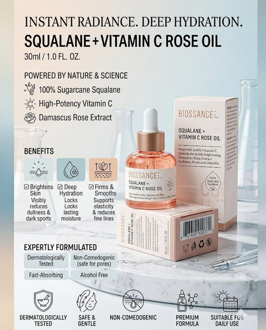 Biossance Squalan+Vitamin C Rose Oil 30ml
