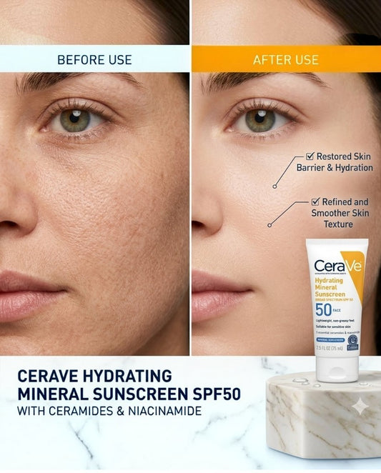 CeraVe Hydrating Mineral Sunscreen SPF50