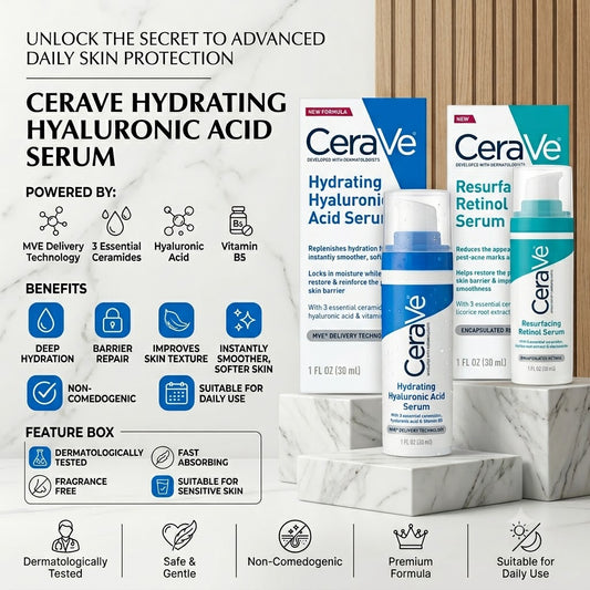 Cerave Retional and Hydrating Hyaluronic Skin Serums