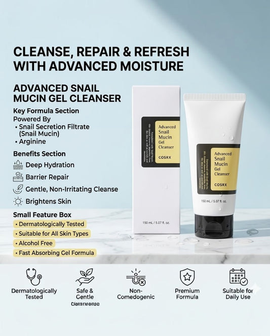 Cosrx Advance Snail Mucin Gel Cleanser
