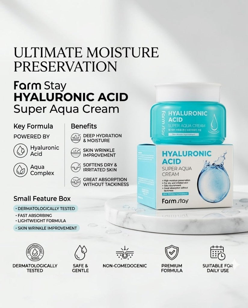 Farm Stay HYALURONIC ACID Aqua Cream