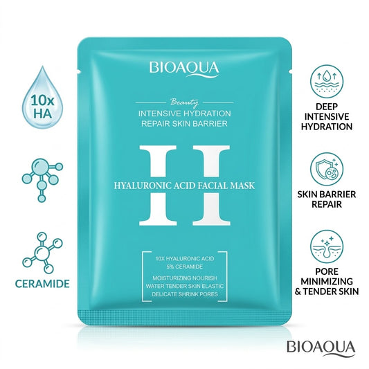 Bioaqua Hyaluronic Acid Faicial Mask For Hydration, barrier repair