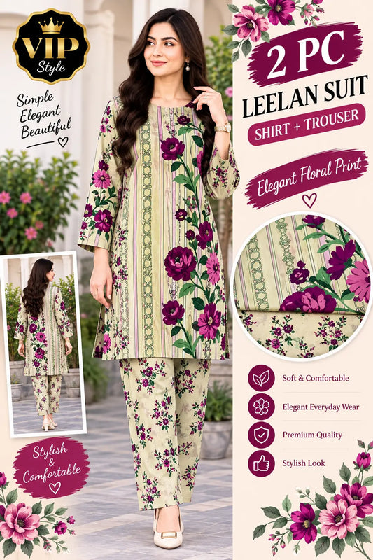2 Pc All Over Leelan Suit