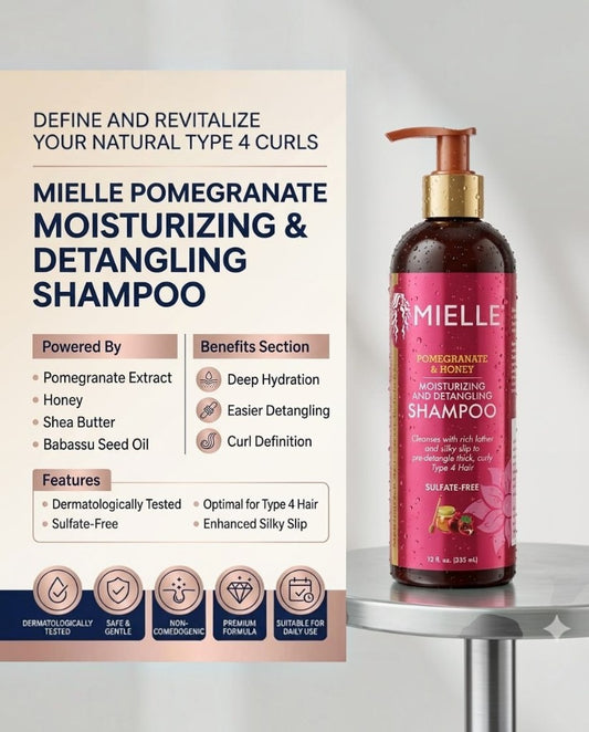 MIELLE Pomegranate & Honey Sulfate Free Shampoo 355ml