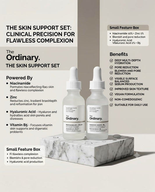 The Ordinary Skin Support Set (  Naicinamide 10%+ Zinc 1% , Hyaluronic Acid 2% + B5 )