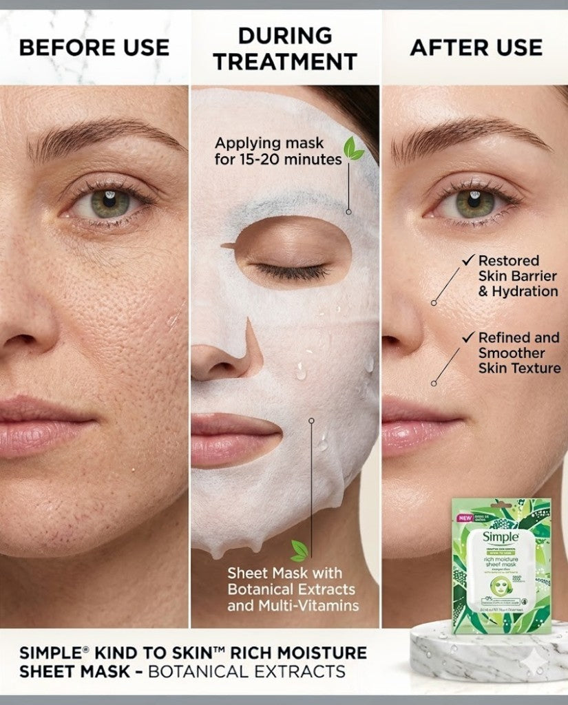 Simple Face Sheet Mask Made In Korea