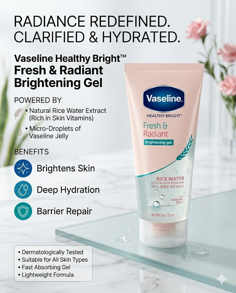 Vaseline Fresh & Radiant Brightening Gel Rice Water
