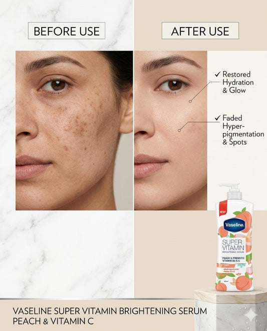 Vaseline Super Vitamin Brightening Serum Peach & Prebiotic Vitamin B3&C 360 ml