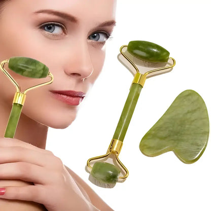 FLFWLASS Facial Stone Roller & Massager Guasha - Jade roller