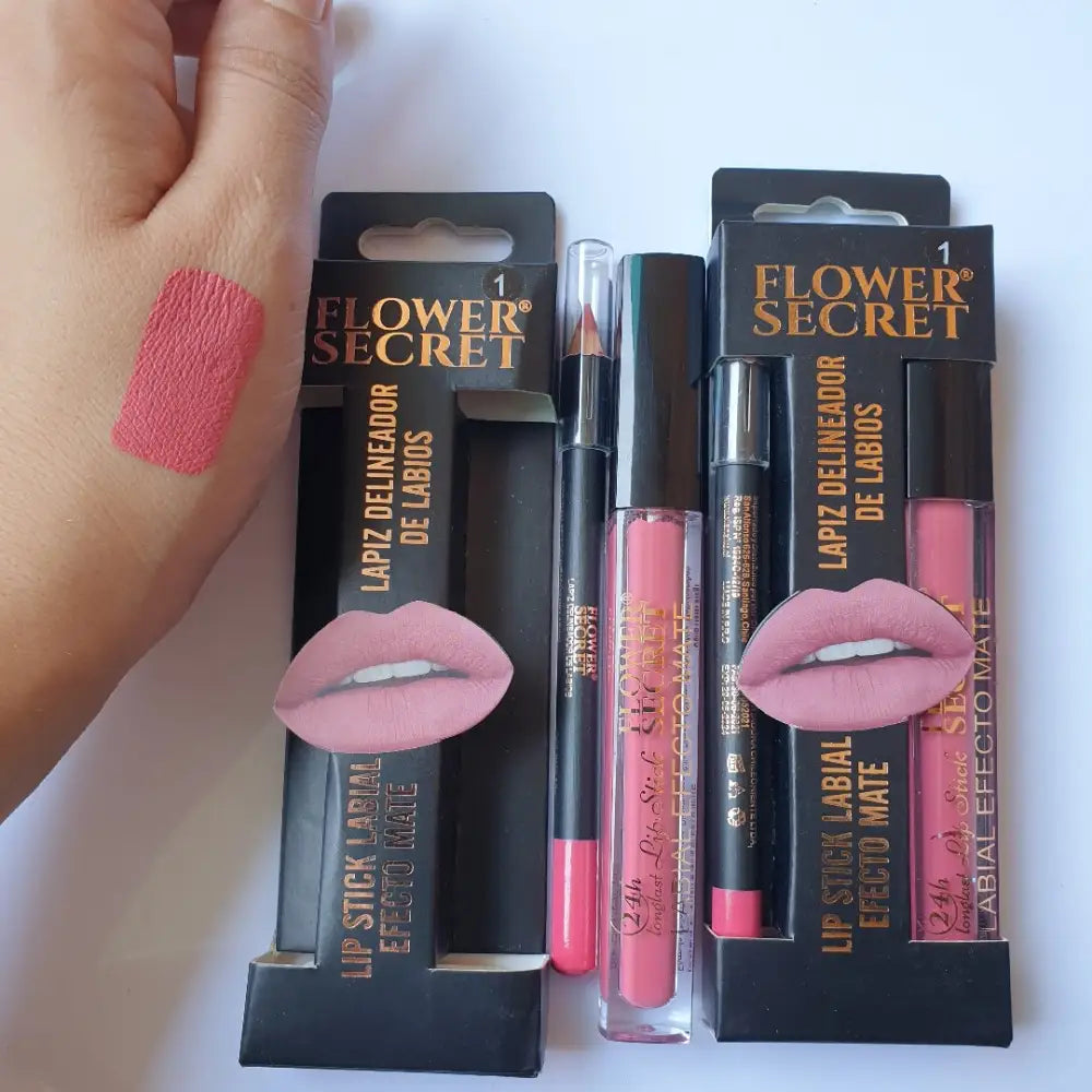 Flower secret lipstick and gloss set Matte - 1