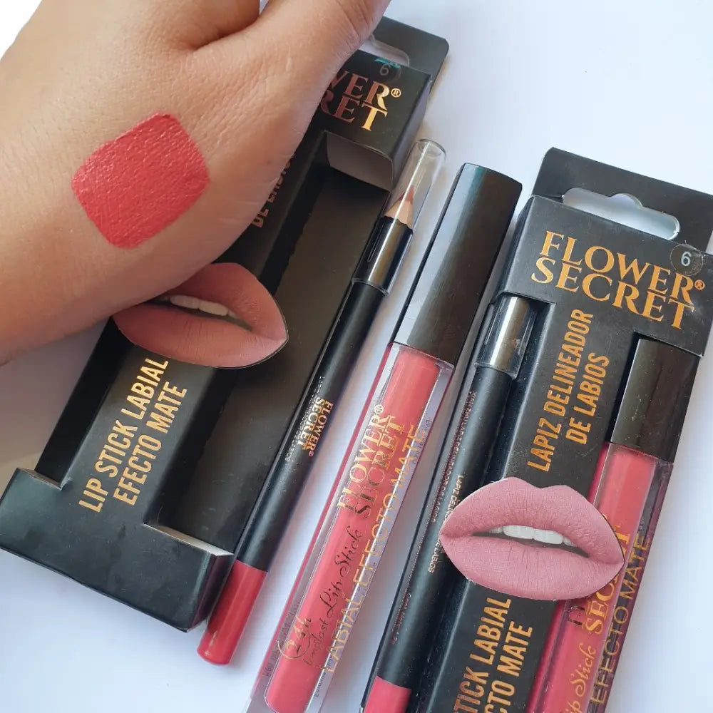 Flower secret lipstick and gloss set Matte - 6