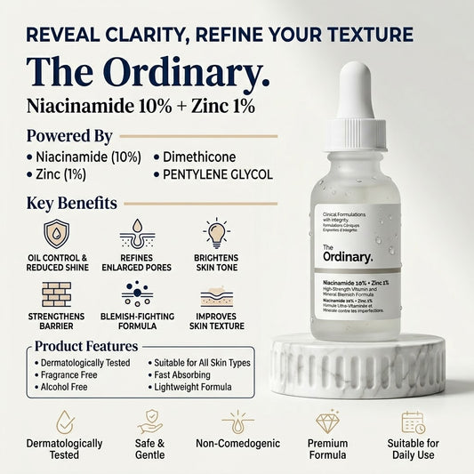 THE ORDINARY NIACINAMIDE 10% + ZINC 1% SERUM FOR ALL SKIN TYPES