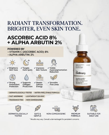 THE ORDINARY ASCORBIC ACID 8%+ ALPHA ARBUTIN 2%