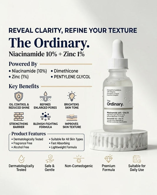 THE ORDINARY NIACINAMIDE 10% + ZINC 1% SERUM FOR ALL SKIN TYPES